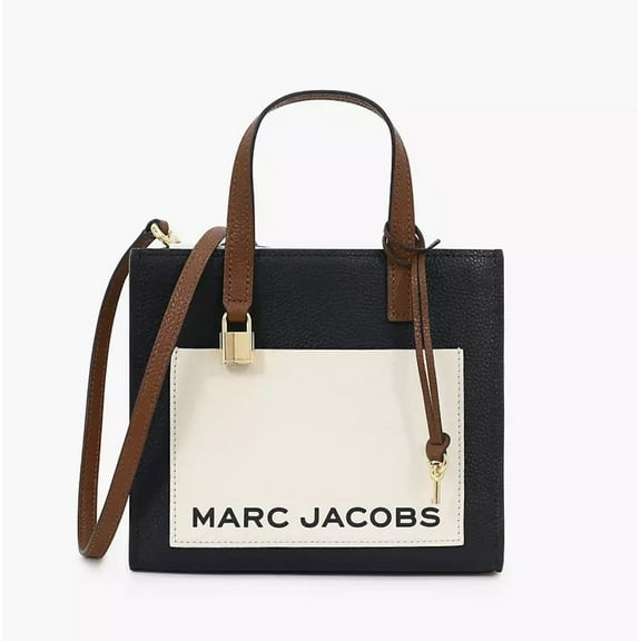 Marc Jacobs Mini Grind Leather Crossbody Tote Bag Satchel Black Multi