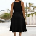 thumbnail image 4 of Plus Size Women Casual Solid Sleeveless V-Neck Long Dress with Pocket, 4 of 5