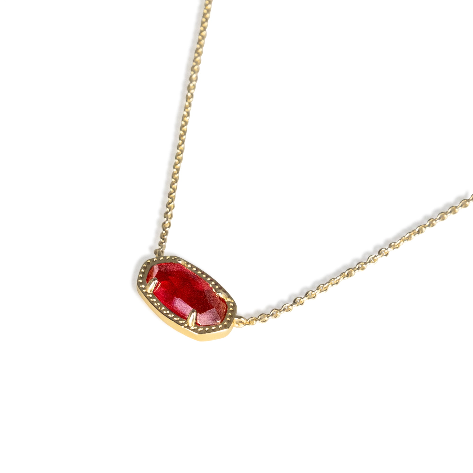 Kendra Scott Elisa Pendant Necklace in Red Berry, 14K Gold-Plated