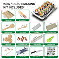 thumbnail image 2 of Sushi Making Kit, 23 in 1 Bamboo Sushi Maker Bazooka Sushi Roller Kit with Mat, Sushi Knife, Tweezers, Chopsticks and Holder, Mold, Dishes, Spreader Knife, Avocado Slicer, Bag, 2 of 8