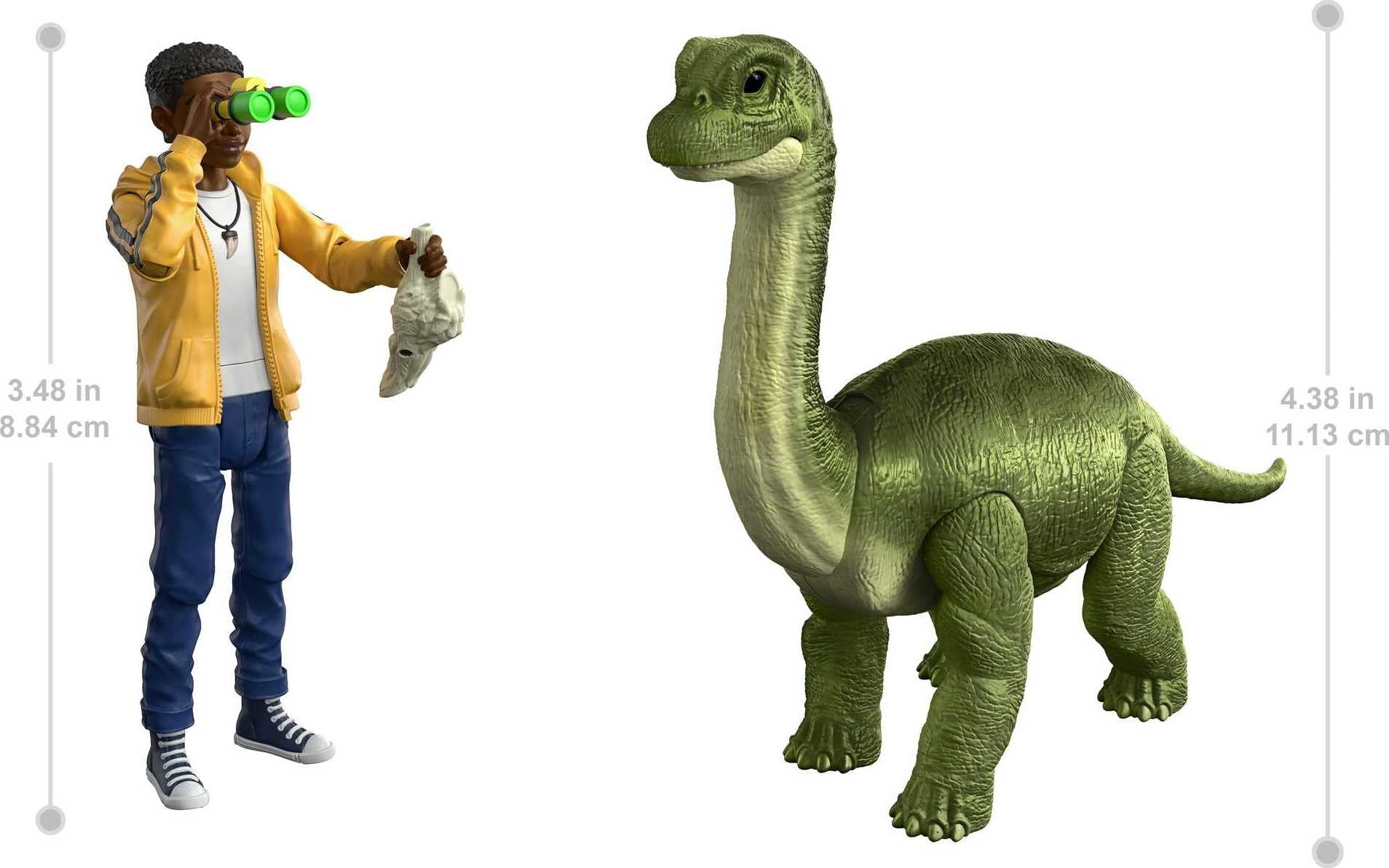 Jurassic World Human & Dino Pack Darius & Baby Brachiosaurus Figures, 4 Year Olds & Up
