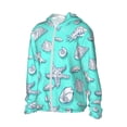 thumbnail image 2 of Rocae Seashell And Starfish Print Breathable Sun Protection Hoodie Quick-Dry Lightweight Long Sleeve Hoodie Unisex Running Sports Shirt Large, 2 of 9
