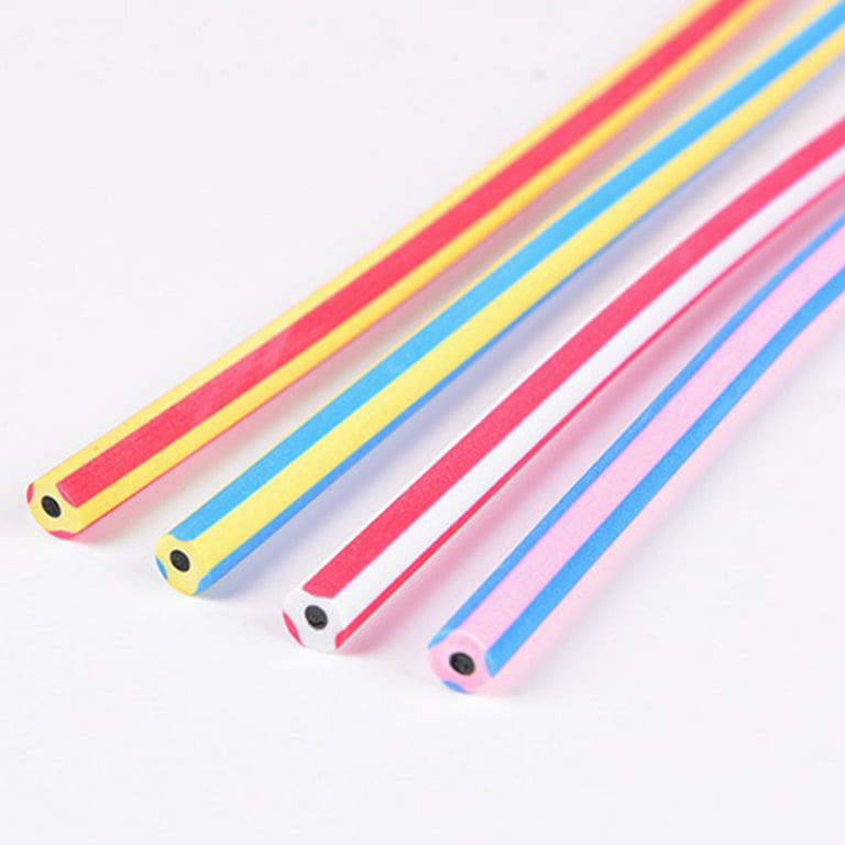20 PCS Colorful Flexible Soft Pencil,7.6 inches Striped Magic Bendy Pencil  with Eraser,Bendable Pencil for Children and Students,Classroom Gifts,Back  to School Supplies （random color） 