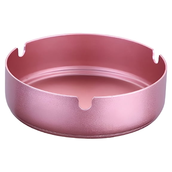 ACDANC Smokeless Ashtray for Outdoors Indoor Patio Stainless Steel High Temperature Resistant Drop Resistant Round Design Ashtray, Pink