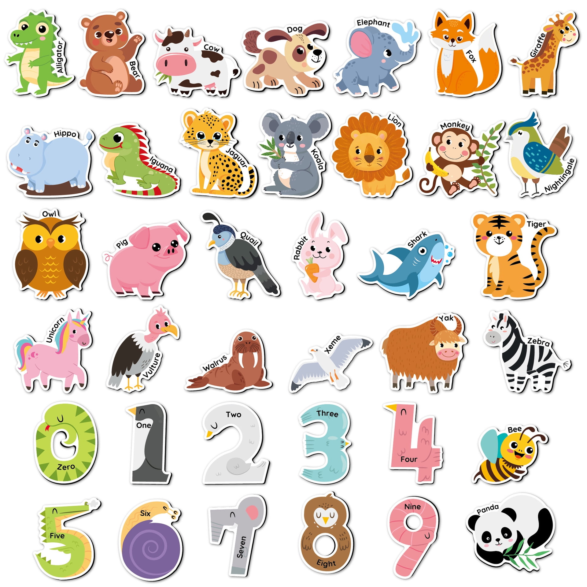 Wooden Fridge Magnets for Toddlers – 38Pcs Cute A-Z Animals & Numbers, Large Refrigerator Animals Magnets Set for Kids, Preschool Learning Full Back Magnetic Refrigerator Magnets for Ages 2+