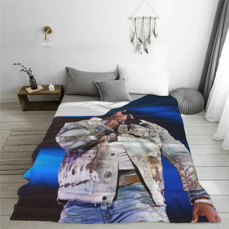 Pop Smoke Ultra Soft Micro Fleece Blanket Throw All Season Fuzzy Lightweight Throw Blankets For Office Company Home Couch Bed Sofa 50 X40