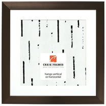 Craig Frames Modern Aesthetics 150, 20x20 inch Picture Frame Matted for a 16x16 Photo, Bronze