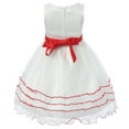 thumbnail image 2 of Richie House Girls White Red Floral Embroidered Layered Dress 7/8, 2 of 7