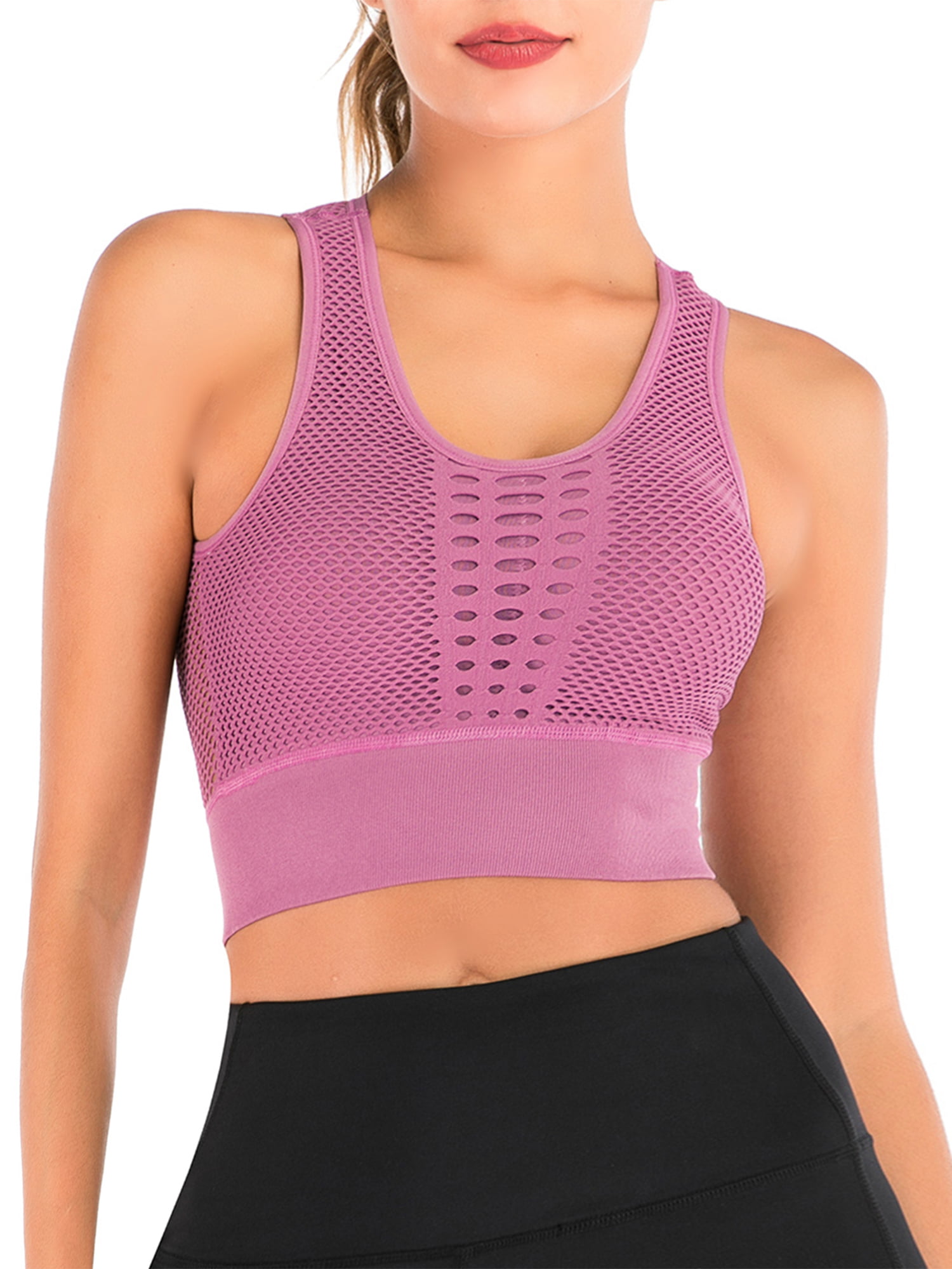 Sayfut Womens Sexy Hollow Racerback High Impact Support Sports Bras