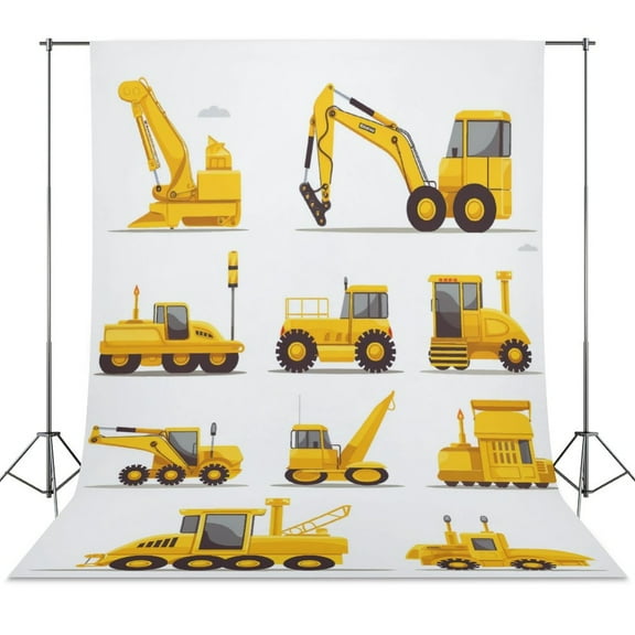 Excavator Construction Vehicle Truck Backdrops for Photography Kids Adult Photo Booth Video Shoot Vinyl Studio Prop