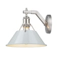 thumbnail image 3 of 3306-1W PW-DB Golden Lighting Orwell - 1 Light Wall Sconce-9.63 Inches Tall and 10 Inches Wide-Pewter Finish-Dusky Blue Shade Color, 3 of 3