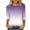 Purple, variant on Uaswgudfs Tees for Women Trendy Fashion Round-Neck 3/4 Sleeves T Shirt Gradient Color Casual Loose Cotton imitation Basic Tops