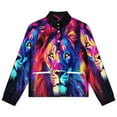 thumbnail image 4 of Jackets for Women Winter Coat Jackets Flannel Stand Collar Jacket(Colorful Lion Art,Size:S-4XL), 4 of 7