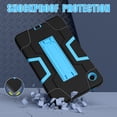 thumbnail image 6 of Silicone PC Case for Samsung Galaxy Tab A11 8.7" 2025 SM-X133 / SM-X135, Heavy Duty Protection Military Grade Shockproof Rugged Non-Slip Tablet Cover for Kids with Adjustable Kickstand, Black Blue, 6 of 6