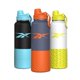 thumbnail image 2 of Reebok Botella de agua de acero inoxidable, con tapa de chug y mangas de silicona Outdoor SS Chug con Silicone Sleeve, Naranja/Marino, 1200 ml, 2 of 8