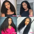 thumbnail image 4 of 4x4 Kinky Curly Lace Front Wigs Human Hair Wigs HD Transparent Lace Front Wig Pre Plucked with Baby Hair for Black Women 16inch Natural Color, 4 of 8