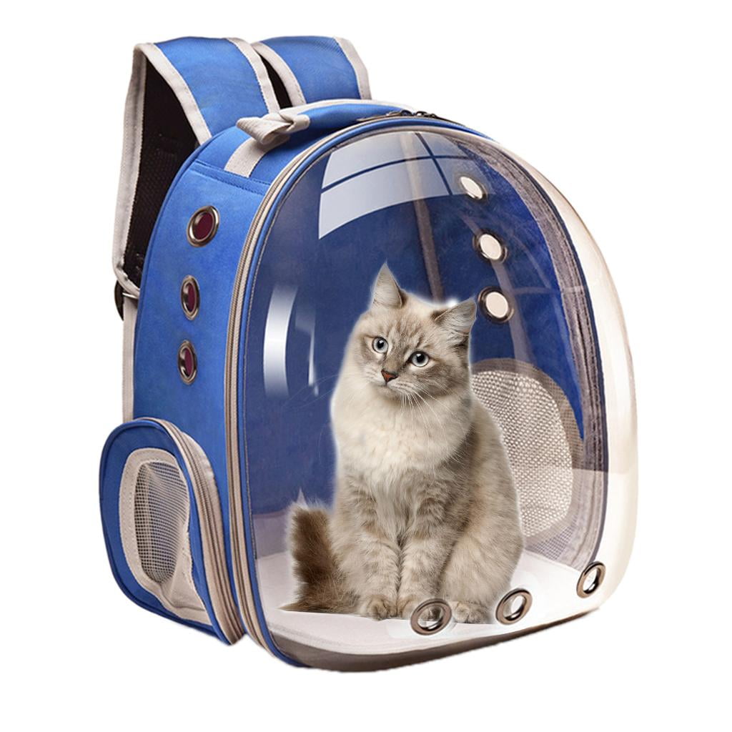 Fzaqwen Portable Pet Carrier Travel Breathable Backpack dogs and cats Puppy Waterproof Blue