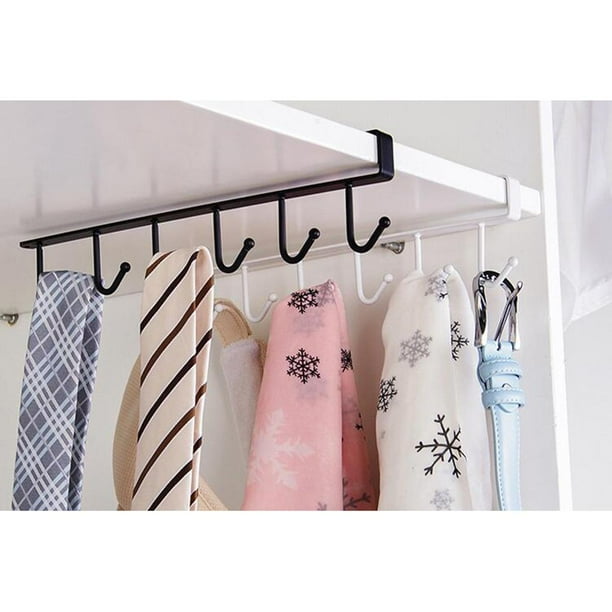 6 Hook Mug Holder Under Shelf Mug Hooks Rack er Coffee Cup Holder for Kitchen Organizer Cabinet ing Tie Belt Organizer White Walmart