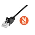thumbnail image 2 of Cat6 Slim Network Patch Cable, 0.5 ft., Black, 24-Pack, 10G, 250 MHz, 100% Copper, 30 AWG, Snag-free, Gold-plated Contacts, 2 of 4