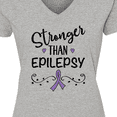thumbnail image 4 of Inktastic Epilepsy Awareness Ribbon Support Walk Women's V-Neck T-Shirt, 4 of 5