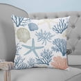 thumbnail image 4 of Coral Coastal 16x16 Pillow Covers Set of 2, Summer Beach Starfish Nautical Shell Throw Pillow Covers Decorative Couch Cushion Case, Microfiber Square Pillowcases for Bedroom Car Living Room, 4 of 7
