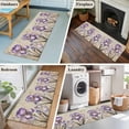 thumbnail image 5 of Purple Iris 2'x6' Runner Rugs for Hallway Kitchen Bedside Non Slip, Spring Vintage Flowers Butterfly Leaves Khaki Entryway Rug Runners with Rubber Backing, Long Carpet Runner for Laundry Room, 5 of 8