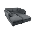 thumbnail image 3 of LUCKHAO  Oversized Modular Sectional Sofa with  Movable Ottoman, Chenille Cloud Couches Set for Living Room, Modern  DIY Combination Convertible U / L Shaped Sofas, 3 of 10
