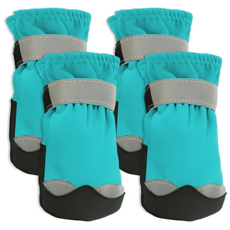 TELOLY 4Pcs Dog Shoes Soft Touch Dog Boots Gentle on Paws Dog Shoes Large Size Dogs Green 3.8in