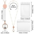 thumbnail image 2 of 3 Pcs Retractable Badge Reel Lanyard with ID Holder, Beaded Badge Lanyard Necklace with Transparent Card Holder and Keychain, Stainless Steel Necklace for Teacher Students Nurses, 2 of 7
