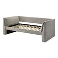 thumbnail image 3 of Furniture of America Alonsa Fully Fabric Upholstered Track Arm Twin Daybed with Trundle, Slate Gray, 3 of 6
