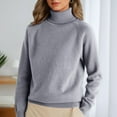 thumbnail image 2 of Gyexs Women's Oversized Fall Sweaters Long Sleeve Crew Neck Travel Hiking Tee Warm Soft Wool Seamless Pullover Womens Fall Clothes, Grey, Size XL, 2 of 4