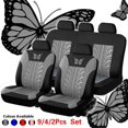 thumbnail image 1 of CHOK Pink  Polyester  3D Tyre Track Embossed  Front Rear Seat Covers  9 Pieces, 1 of 11