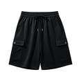 thumbnail image 7 of biudgviw Women's Sweat Shorts Elastic Waist Cargo Shorts Summer Casual Drawstring Shorts with Multi Pockets for Daily Wear, 7 of 7