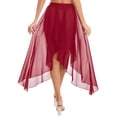 thumbnail image 2 of YiZYiF Womens Chiffon High-Low Long Dance Skirt Asymmetric Hem Lyrical Dance Costume, 2 of 7