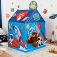 thumbnail image 3 of Kids Play Tent Playhouse Indoor Tent for Kids Boys Toddler, Large Castle Play House Bed Tents Spaceship Outer Space Rocket Blue, 3 of 7