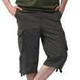 thumbnail image 2 of Pxiakgy cargo pants for men Men's Fashion Loose Large Cotton Shorts Men's Multi Pocket Casual Street Capris cargo pants men mens cargo shorts Army Green + 40, 2 of 8
