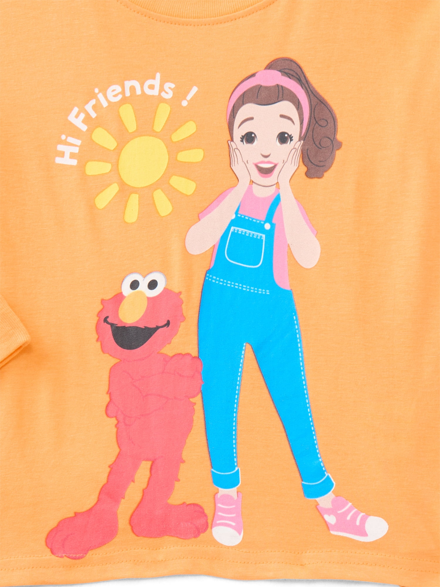 Ms. Rachel x Sesame Street Toddlers' Graphic Tee with Long Sleeves, Sizes 12M-5T