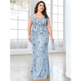 thumbnail image 4 of AURA Plus Size Evening Dress Slim Fit Fishtail Long Formal Banquet Gown Spandex Embroidery 0XL 4XL, 4 of 7