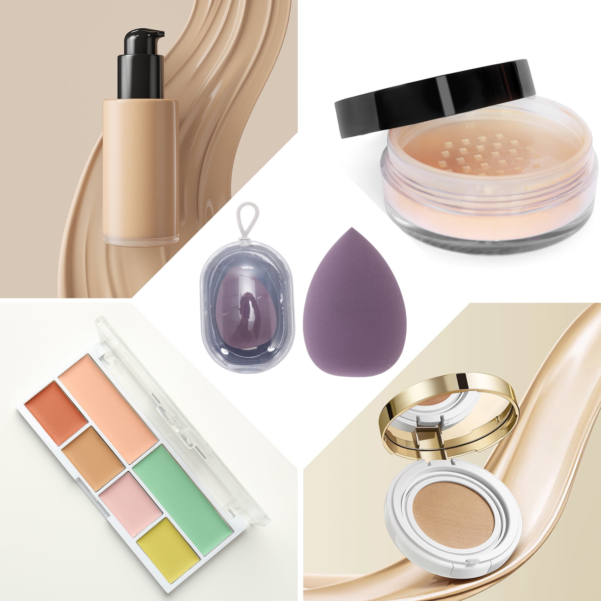 Unique Bargains 1 Set of Reusable Teardrop Face Makeup Sponge Purple
