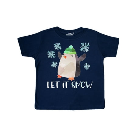 

Inktastic Let It Snow Cute Penguin in Green Hat with Snowflakes Gift Toddler Boy or Toddler Girl T-Shirt