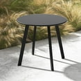 thumbnail image 2 of Evajoy Patio metal Side Table, 17.7"X18.2"(Height) Rust-Resistant Round End Table with Square Feet Décor for Bistro, Apartment, Balcony(Black), 2 of 5