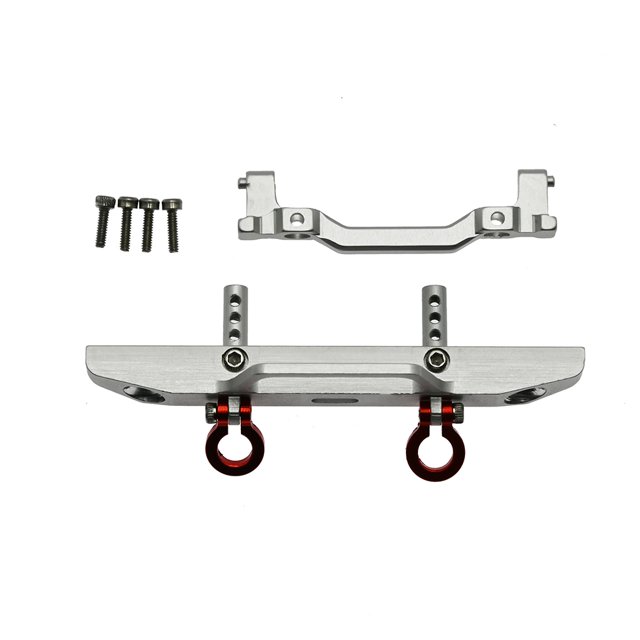 Tholdsy 1 Juego de parachoques delanteros, accesorio de modificación delicado, accesorios para vehículos SCX24, reemplazo de accesorios para Axial Red Kits de construcción modelo Plata Tholdsy FN001790-03