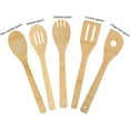 thumbnail image 2 of Juego de 5 cucharas de madera para cocinar, utensilios de cocina antiadherentes, para servir, voltear huevos, saltear, cocinar pescado, panqueques o para uso al aire libre, 2 of 6