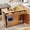 Brown, variant on Garvee 55" Mobile Island Table with Drop Leafs, Kitchen Rolling Island with Spice Rack & Towel Rack, Knife Holders, Kitchen Island Cart with Trash Storage Cabinet Black