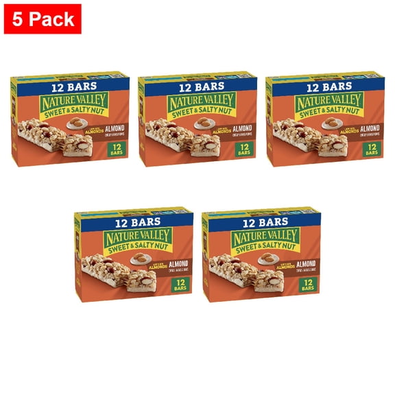 Nature Valley Sweet & Salty Nut Almond Granola bars 12 ct / 1.2 oz - 5 Pack
