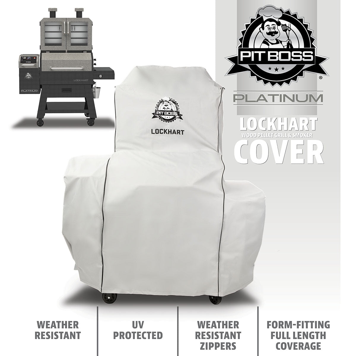Details about   Pit Boss Platinum Lockhart Grill Cover Platinum Grill Cover Wood Pellet/Smoker 