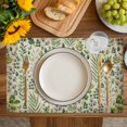 thumbnail image 4 of Green Leaves Placemats Set of 4, Elegant Pastoral Summer Botanical Vintage Placemats for Dining Table, Place Mats for Kitchen Tabletop, Waterproof Wipeable Dining Table Mats Set, 4 of 9