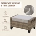 thumbnail image 6 of INTER HUT 2 Pieces Modern Outdoor Wicker Patio Footstools, Multipurpose PE Rattan Ottomans Set, Brown/Gray, 6 of 9