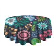 thumbnail image 5 of Pioneer Flower Floral Print Pattern Round Tablecloth 60"x60",Wrinkle Wipeable Table Cloth for Kitchen Dining Room Picnic Patio Party, 5 of 6