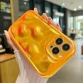 thumbnail image 2 of iPhone 13 Pro Max Holographic Case, Cute Laser 3D Water Ripple Bling Glitter Luxury Wave Shape Phone case for Women Girls Silicone Protection Cover (Fluorescent Orange), 2 of 13